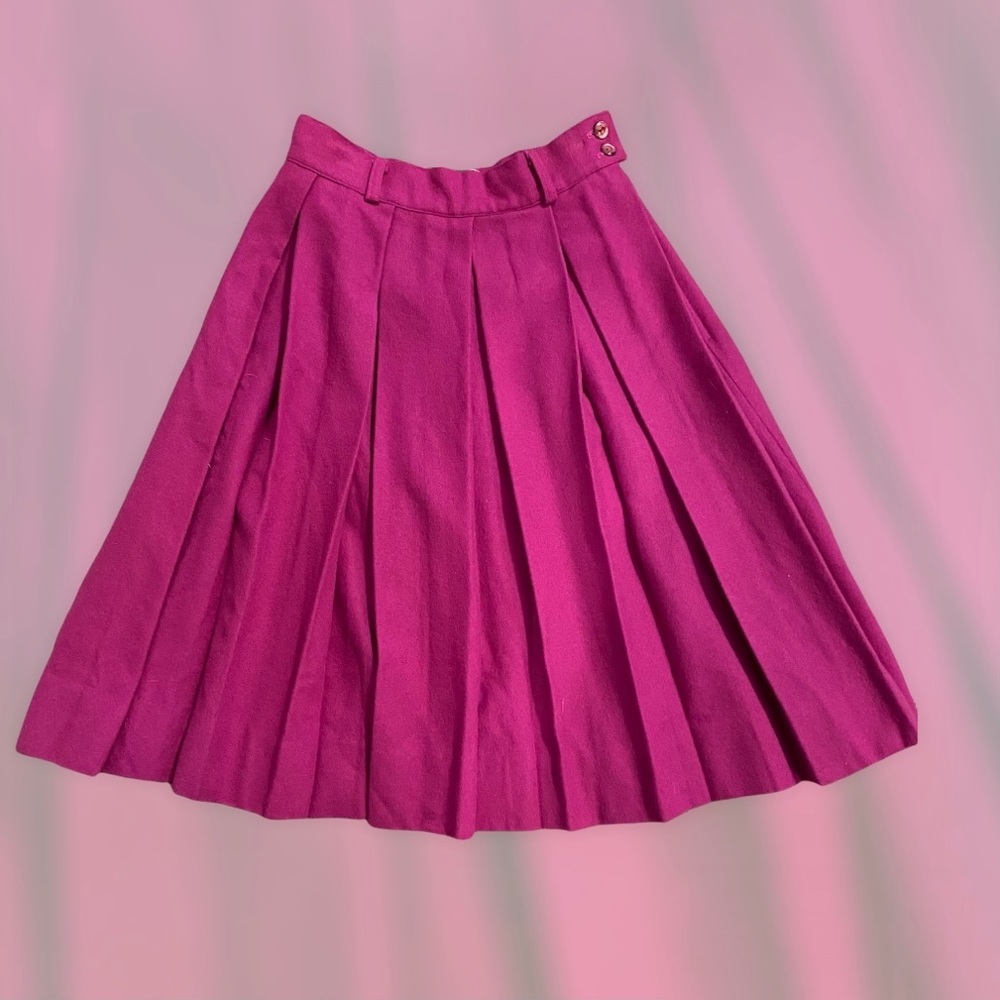 VTG Koret Wool Magenta Mini Skirt-25”W